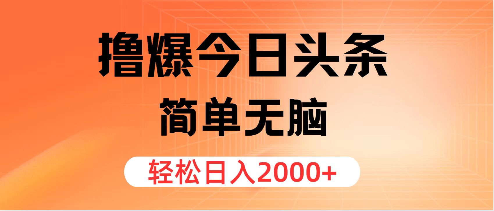 撸爆今日头条，简单无脑，日入2000+-北漠网络