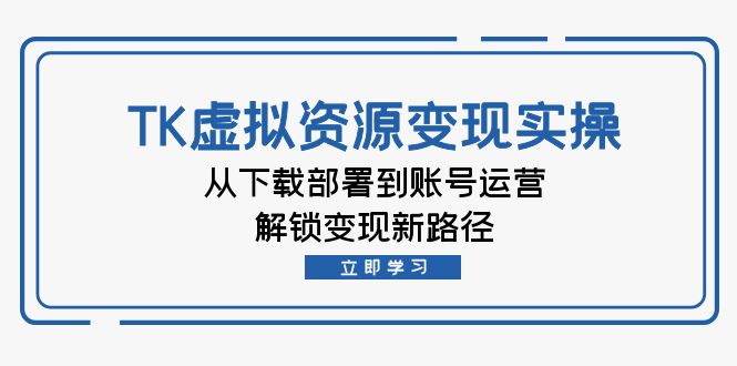 TK虚拟资料变现实操：从下载部署到账号运营，解锁变现新路径-北漠网络