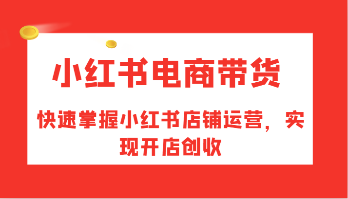 小红书电商带货，快速掌握小红书店铺运营，实现开店创收-北漠网络