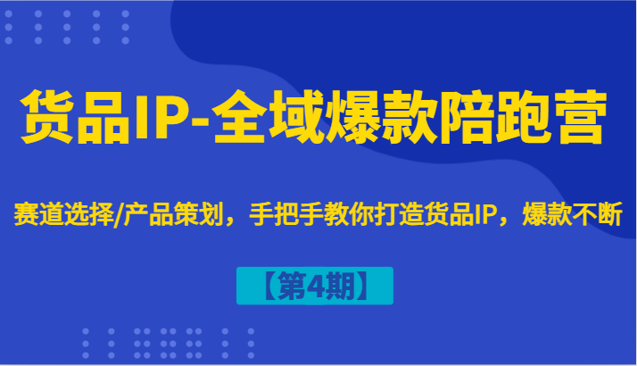 货品IP-全域爆款陪跑营【第4期】赛道选择/产品策划，手把手教你打造货品IP，爆款不断-北漠网络