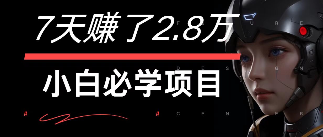 7天赚了2.8万！每单利润最少500+，轻松月入7万+小白有手就行-北漠网络