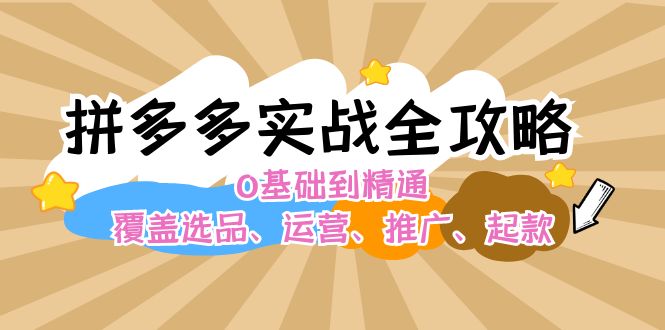 拼多多实战全攻略：0基础到精通，覆盖选品、运营、推广、起款-北漠网络