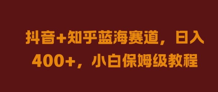 抖音+知乎蓝海赛道，日入几张，小白保姆级教程-北漠网络