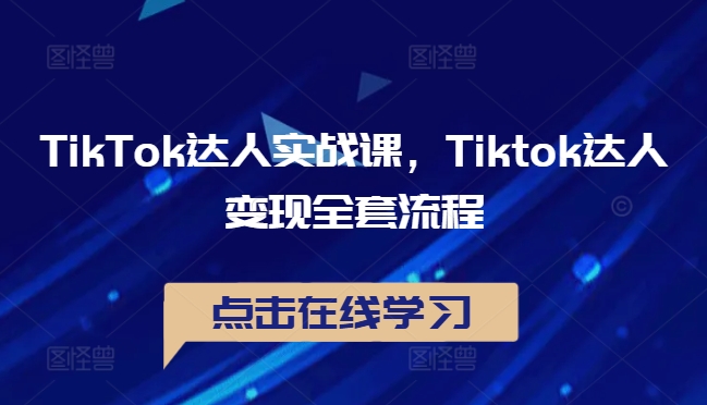 TikTok达人实战课，Tiktok达人变现全套流程-北漠网络