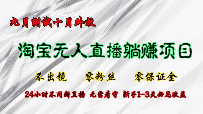 淘宝无人直播最新玩法，九月测试十月外放，不出镜零粉丝零保证金，24小…-北漠网络