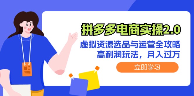 拼多多电商实操2.0：虚拟资源选品与运营全攻略，高利润玩法，月入过万-北漠网络