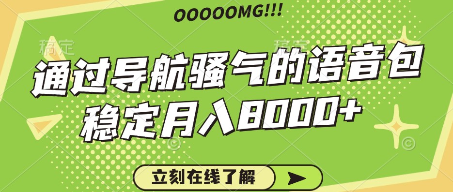 骚气的导航语音包，自用的同时还可以作为项目操作，月入8000+-北漠网络