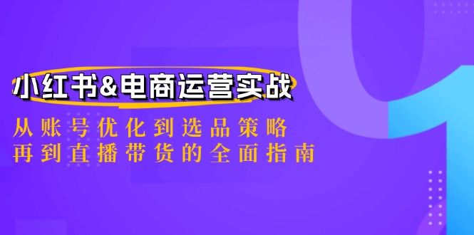 小红书&电商运营实战：从账号优化到选品策略，再到直播带货的全面指南-北漠网络