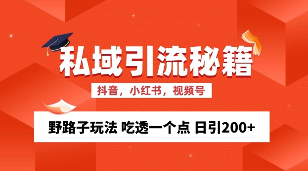 私域流量的精准化获客方法 野路子玩法 吃透一个点 日引200+ -北漠网络