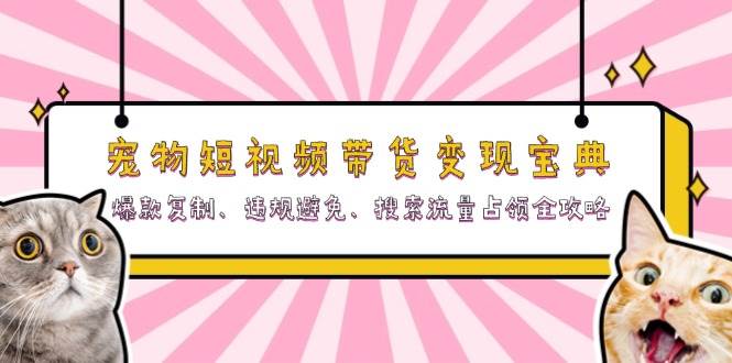 宠物短视频带货变现宝典：爆款复制、违规避免、搜索流量占领全攻略-北漠网络