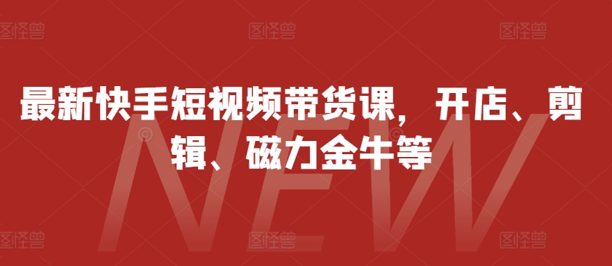 最新快手短视频带货课，开店、剪辑、磁力金牛等-北漠网络