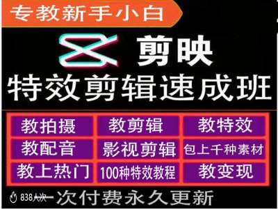 剪映特效教程和运营变现教程，特效剪辑速成班，专教新手小白-北漠网络