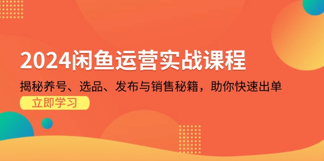 2024闲鱼运营实战课程：揭秘养号、选品、发布与销售秘籍，助你快速出单-北漠网络