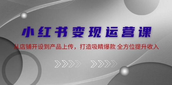 小红书变现运营课：从店铺开设到产品上传，打造吸睛爆款 全方位提升收入-北漠网络