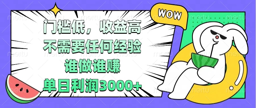 轻松入门高收益项目：无需经验，日赚3000+的秘诀-北漠网络