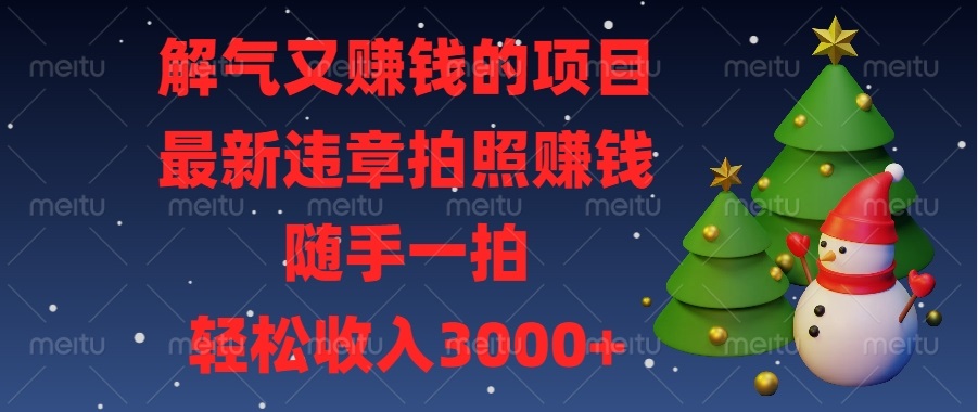 轻松赚取高额收入：最新交通违章拍照项目，随手拍摄违章车辆，月入3000+元-北漠网络