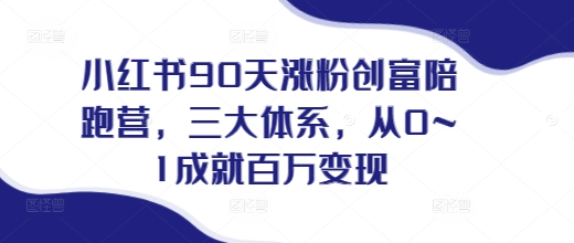 小红书90天快速增粉秘籍：三大核心体系助力从零到一，打造百万级变现能力，成为小红书成功的最后一站-北漠网络