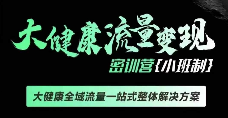 千万级大健康产业变现实战课程：线下深度培训，全面掌握大健康领域全域流量获取与转化的一站式解决方案-北漠网络