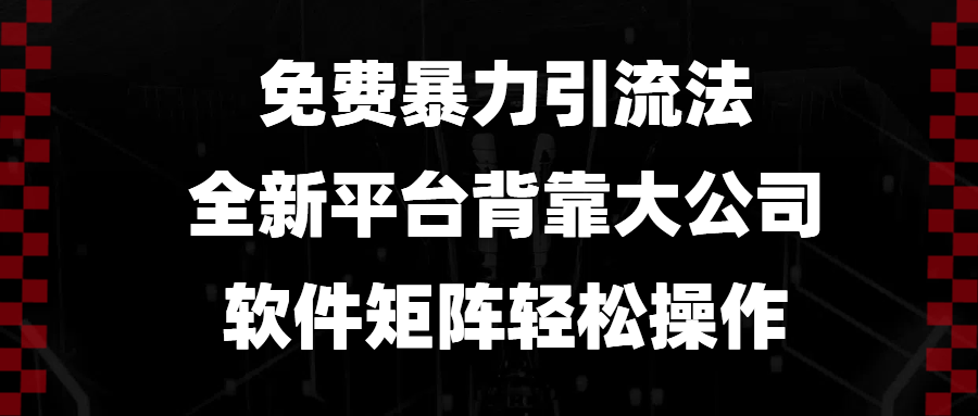 掌握免费暴力引流技巧：利用全新平台和大公司支持的软件矩阵，实现轻松高效的流量增长-北漠网络