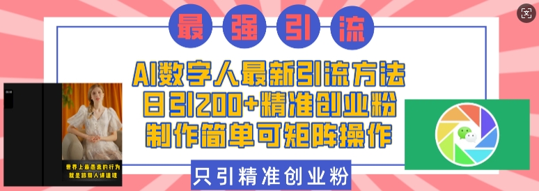 AI驱动的高效引流策略：每日吸引200+高质量创业粉丝，简易操作与可扩展的矩阵化执行方案-北漠网络