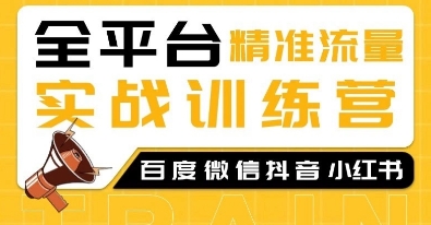 全平台精准流量实战训练营：百度、微信、抖音、小红书SEO引流技巧与策略全面解析-北漠网络