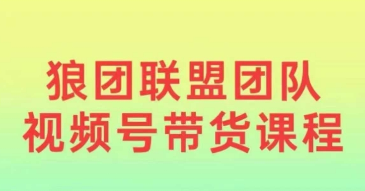 狼团联盟2024：零基础新手如何快速掌握视频号带货技巧，实现电商变现-北漠网络