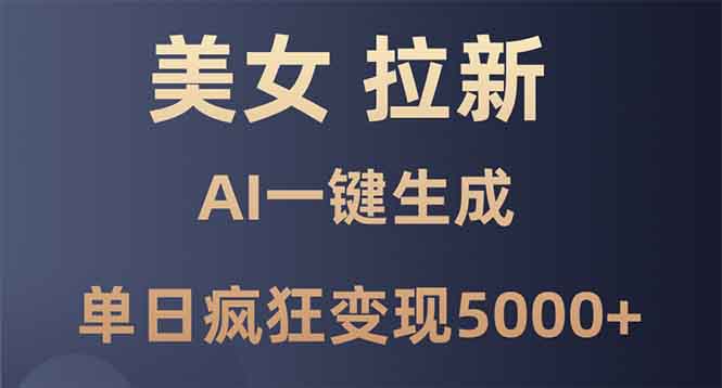 美女暴力拉新策略：AI技术助力，单日轻松实现5000+收入，零基础快速上手！-北漠网络