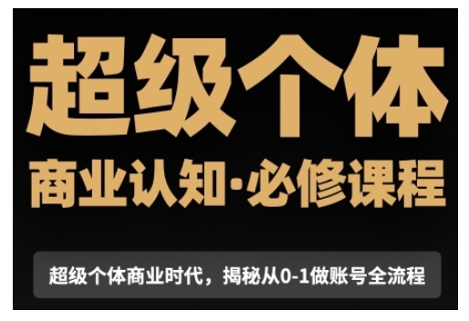 超级个体商业认知觉醒：掌握商业思维，从零到一打造成功账号的必修课程全流程解析-北漠网络