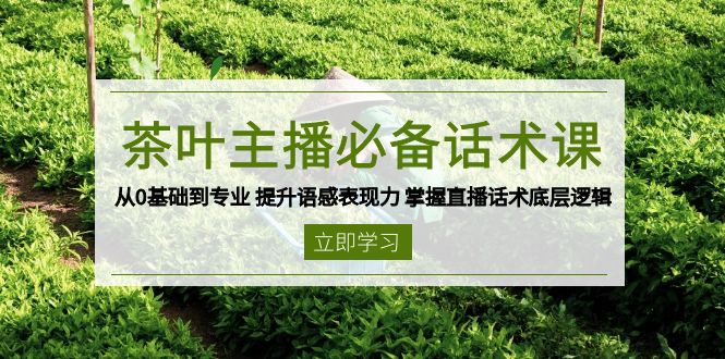 茶叶直播销售技巧：零基础到专家级，增强语言感染力，精通直播话术核心技巧-北漠网络