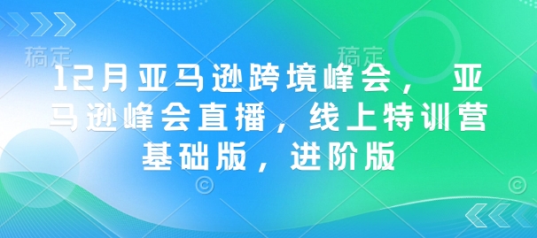 12月亚马逊跨境峰会， 亚马逊峰会直播，线上特训营基础版，进阶版-北漠网络