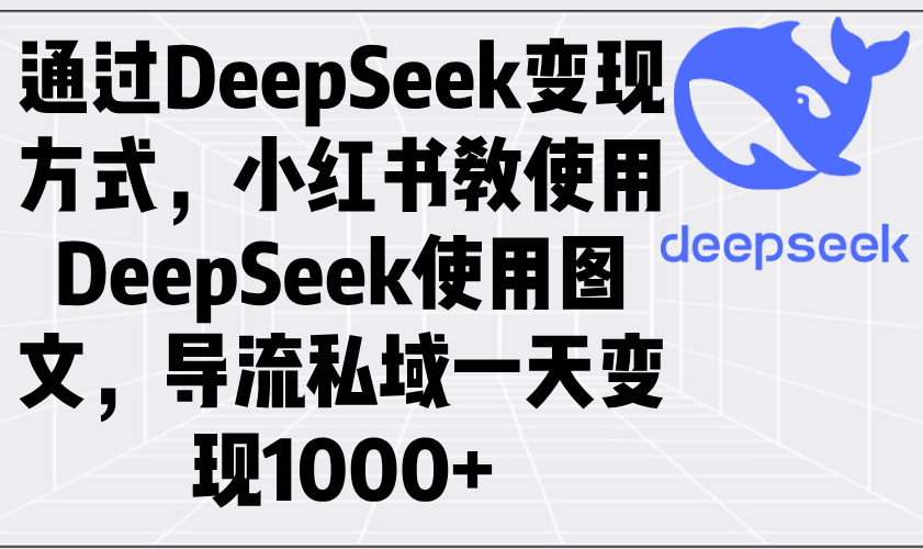 通过DeepSeek变现方式，小红书教使用DeepSeek图文，导流私域一天变现1000+-北漠网络