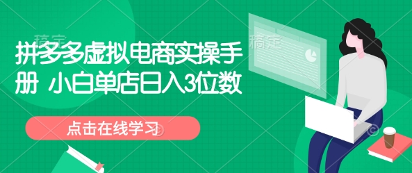 拼多多虚拟电商实操手册 小白单店日入3位数-北漠网络
