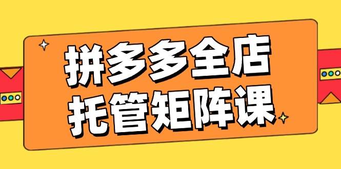 拼多多全店托管矩阵课，盈利动销玩法，高效计划设置，提升店铺效益-北漠网络