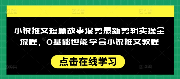 小说推文短篇故事混剪最新剪辑实操全流程，0基础也能学会小说推文教程，肯干多发日入多张-北漠网络