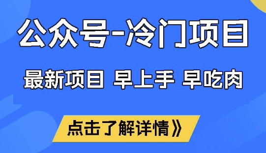 公众号冷门赛道，早上手早吃肉，单月轻松稳定变现1W-北漠网络
