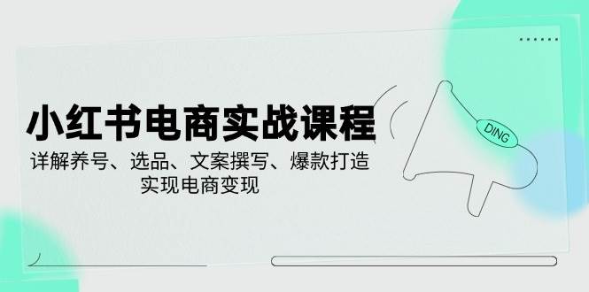 小红书电商实战课程，详解养号、选品、文案撰写、爆款打造，实现电商变现-北漠网络