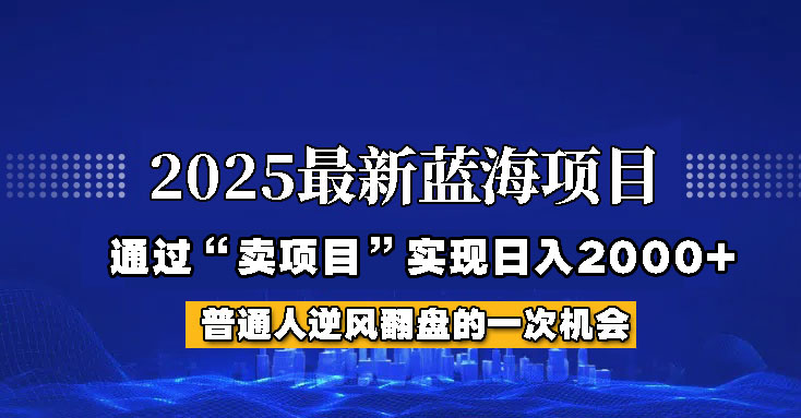 2025年蓝海项目，如何通过“网创项目”日入2000+-北漠网络