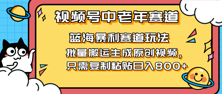 2025年中老年短视频蓝海：视频号赚钱攻略，每日轻松收入800+！-北漠网络