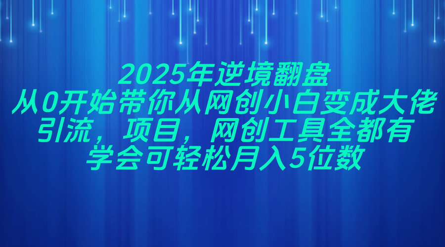 2025年逆袭之路：从网创小白到大佬的全方位引流与项目攻略-北漠网络