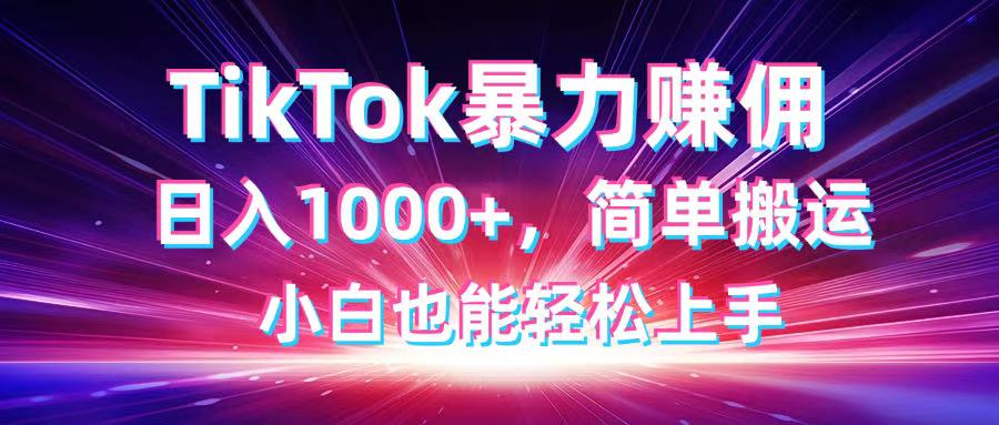 TikTok搬运暴力收益，轻松实现日赚1000+，新手也能快速上手-北漠网络