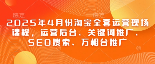 2025年4月淘宝全套运营课程：后台管理、关键词推广、SEO优化与万相台推广技巧-北漠网络