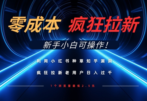 利用小红书和知乎漏洞，零成本引流快速赚钱，适合新手小白的实用方法-北漠网络