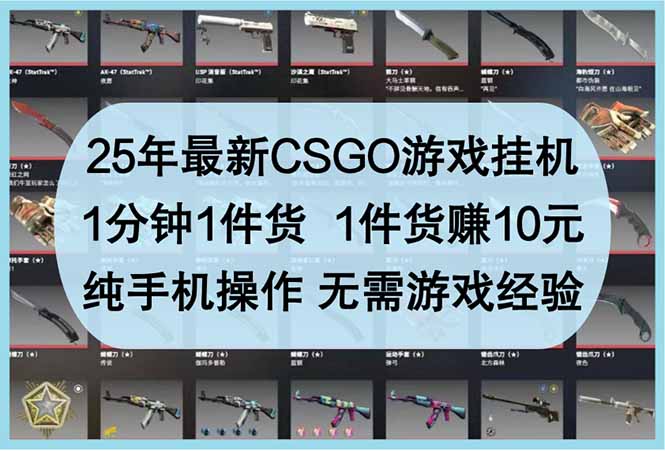 2023年最新CSGO挂机赚钱方法：1分钟赚10元，简单手机操作，无需游戏经验-北漠网络