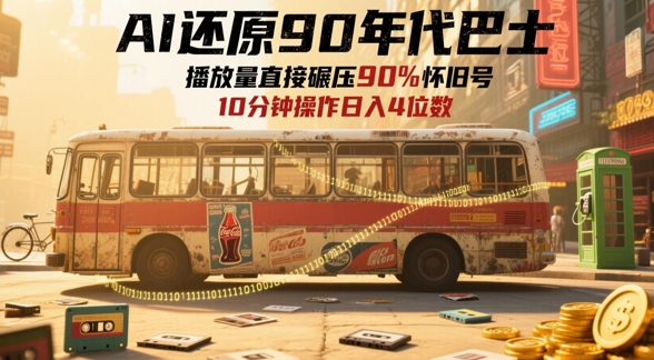 重温90年代巴士：70后泪崩的怀旧画面，播放量超越90%怀旧频道，每日只需十分钟，轻松实现日入四位数！-北漠网络