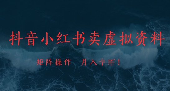 抖音和小红书虚拟资料销售：稳定市场需求与矩阵操作助力月入过万-北漠网络