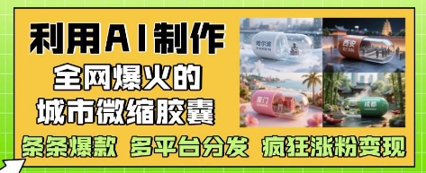 利用AI打造城市微缩胶囊，爆款不断，跨平台分发，迅速涨粉与变现-北漠网络