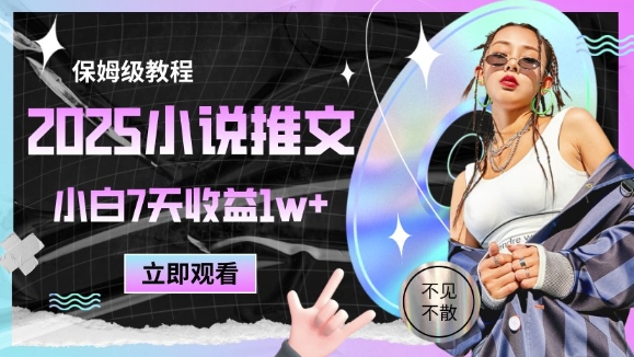2025年小说推文全攻略：新手7天轻松赚万的实用教程-北漠网络