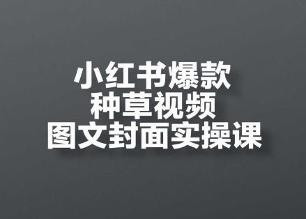 小红书种草视频图文封面实操课程：全面揭秘开店、选品、引流与变现技巧-北漠网络