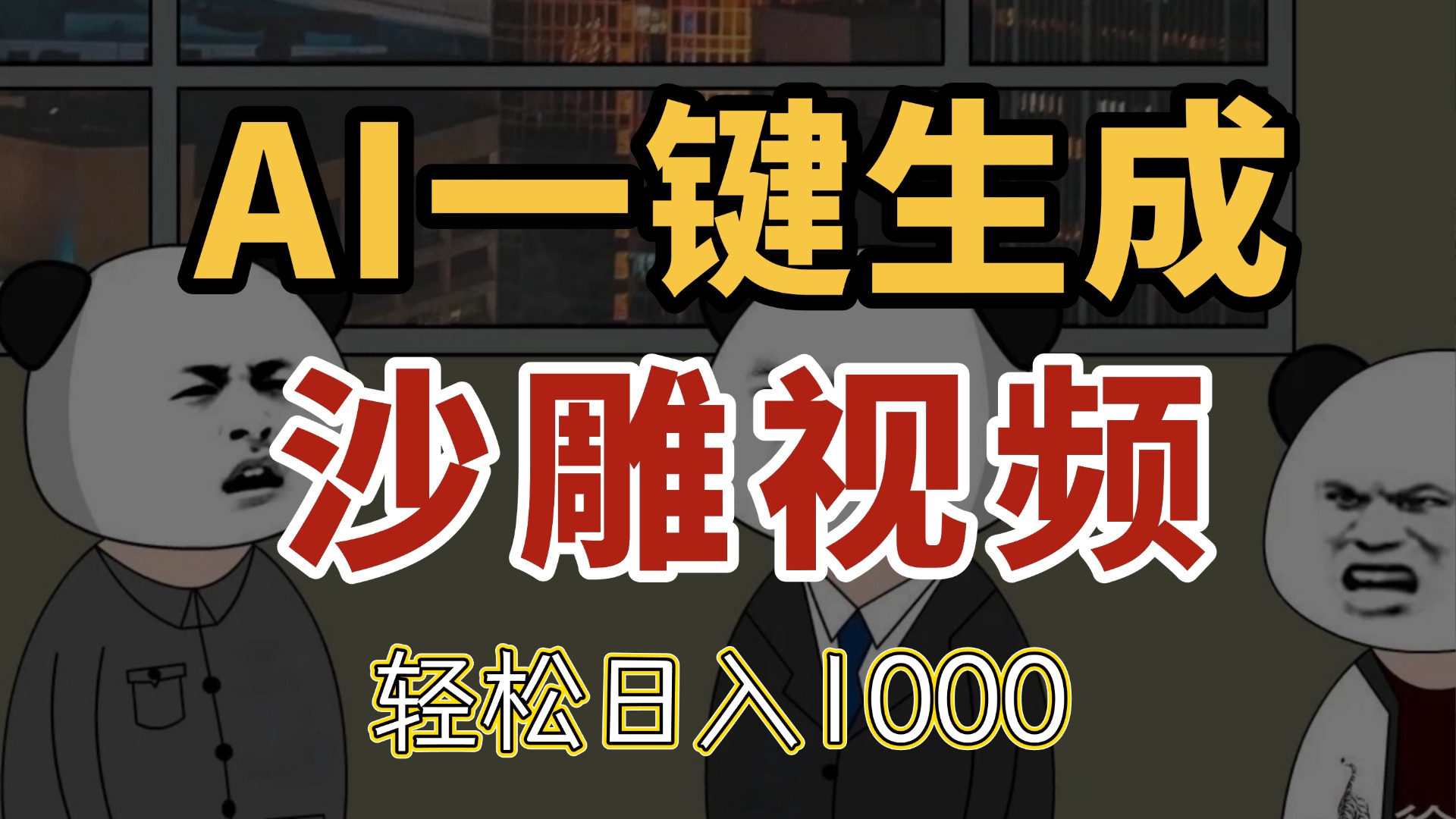 AI快速生成热门沙雕视频，轻松获得千万播放和每日收入1000元-北漠网络