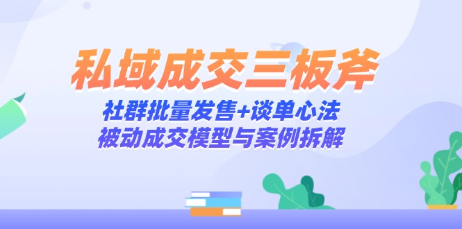 私域成交策略揭秘：社群批量销售、成交技巧与被动成交模型案例分析-北漠网络